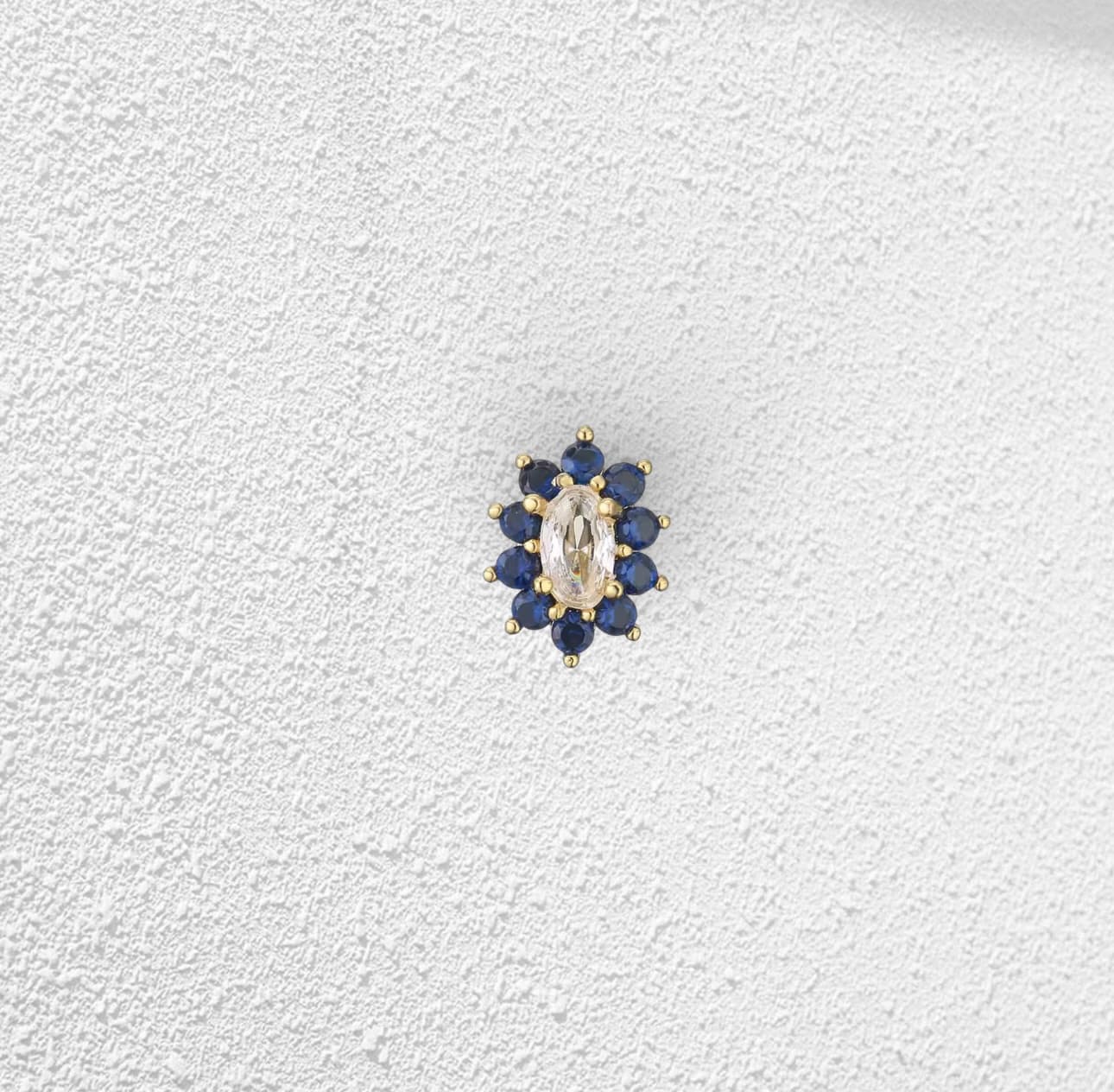 Pendiente Jardín · Flor Zirconia Azul