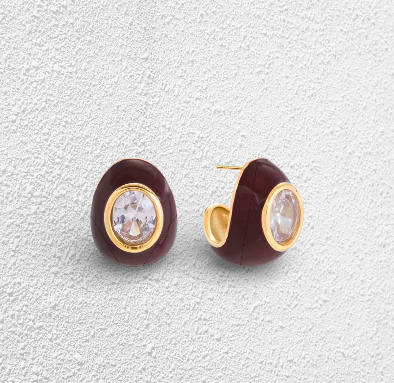 Pendientes Merlot · Resina Burdeos y Cristal