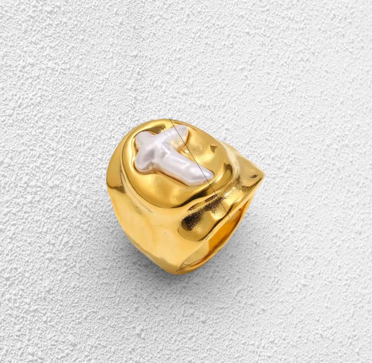 Anillo Sagrado · Oro Macizo y Cruz de Nácar