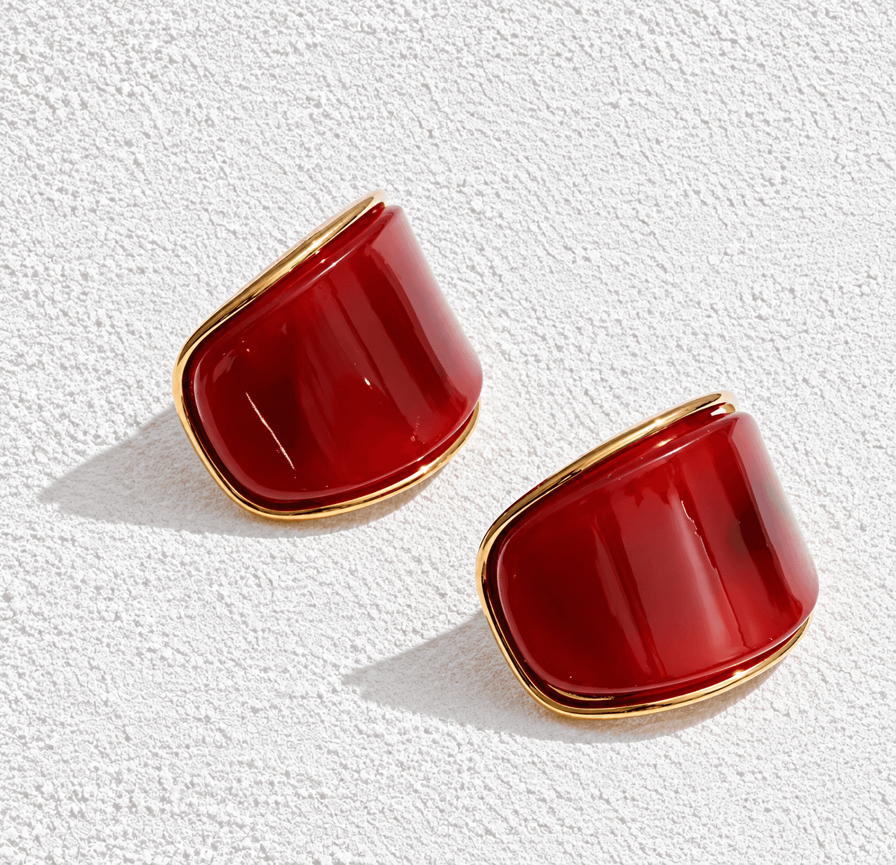 Bermeja · Pendientes concha roja grande