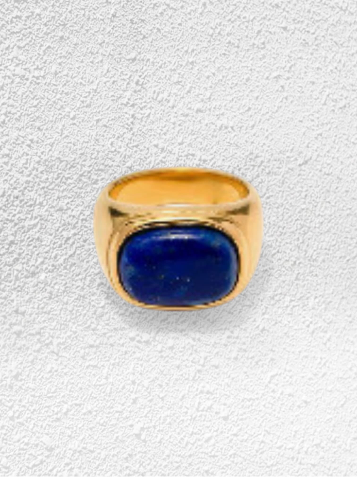 Anillo Profundo · Sello Dorado Lapislázuli