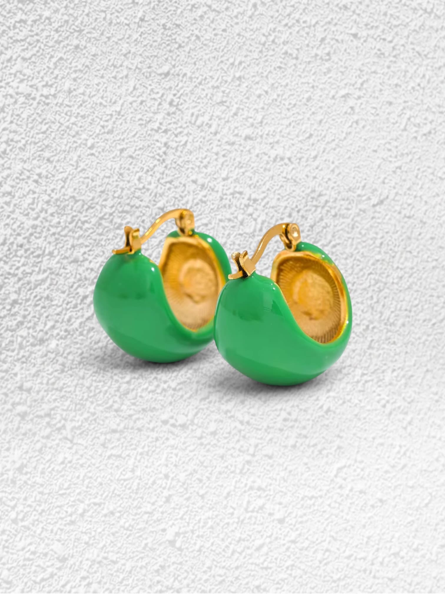 Pendientes Esfera · Esmalte Verde