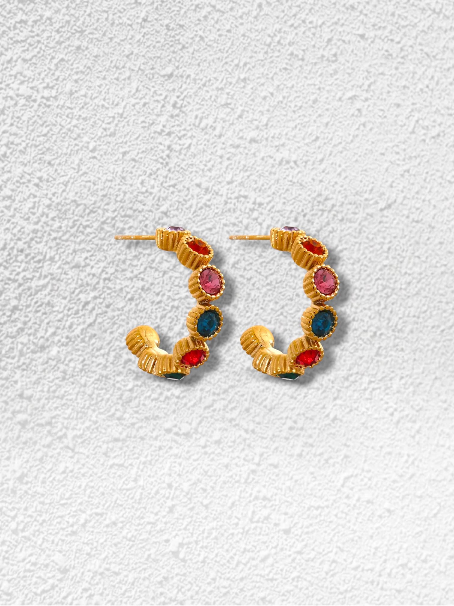 Pendientes Carnaval · Aro Multicolor y Oro