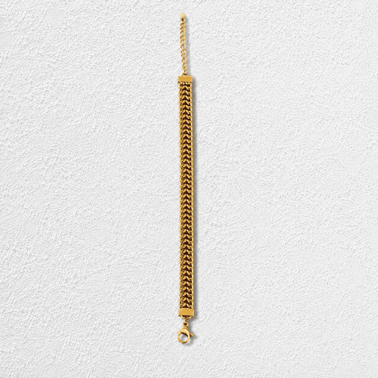 Doble Corriente Pulsera · Cadena cubana doble · Dorado envejecido