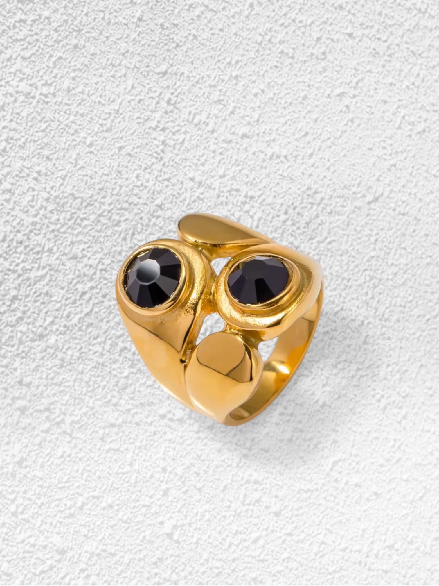 Anillo Mirada · Doble Ónix Negro