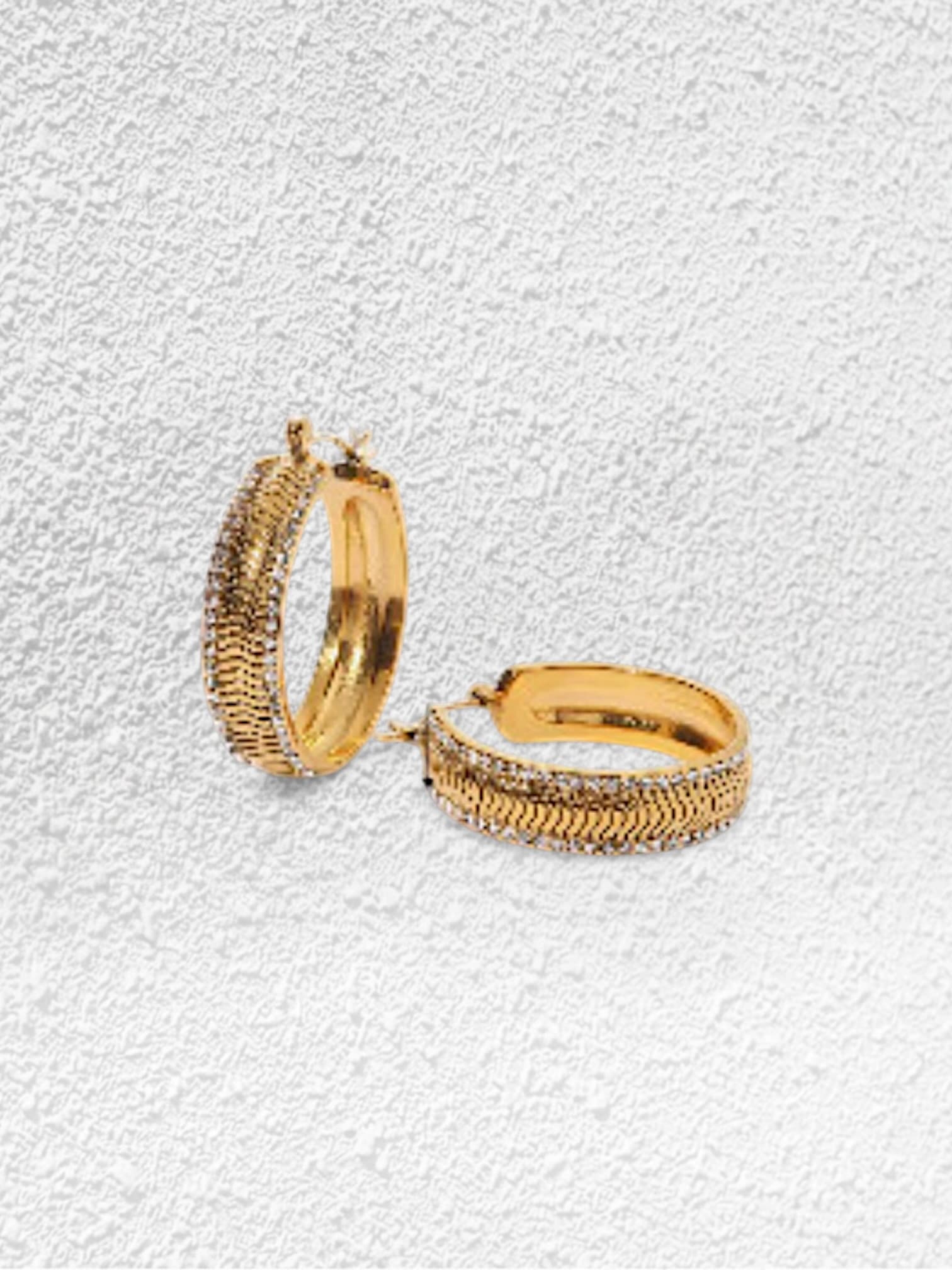 Pendientes Galaxia · Aro Dorado Malla y Diamantés