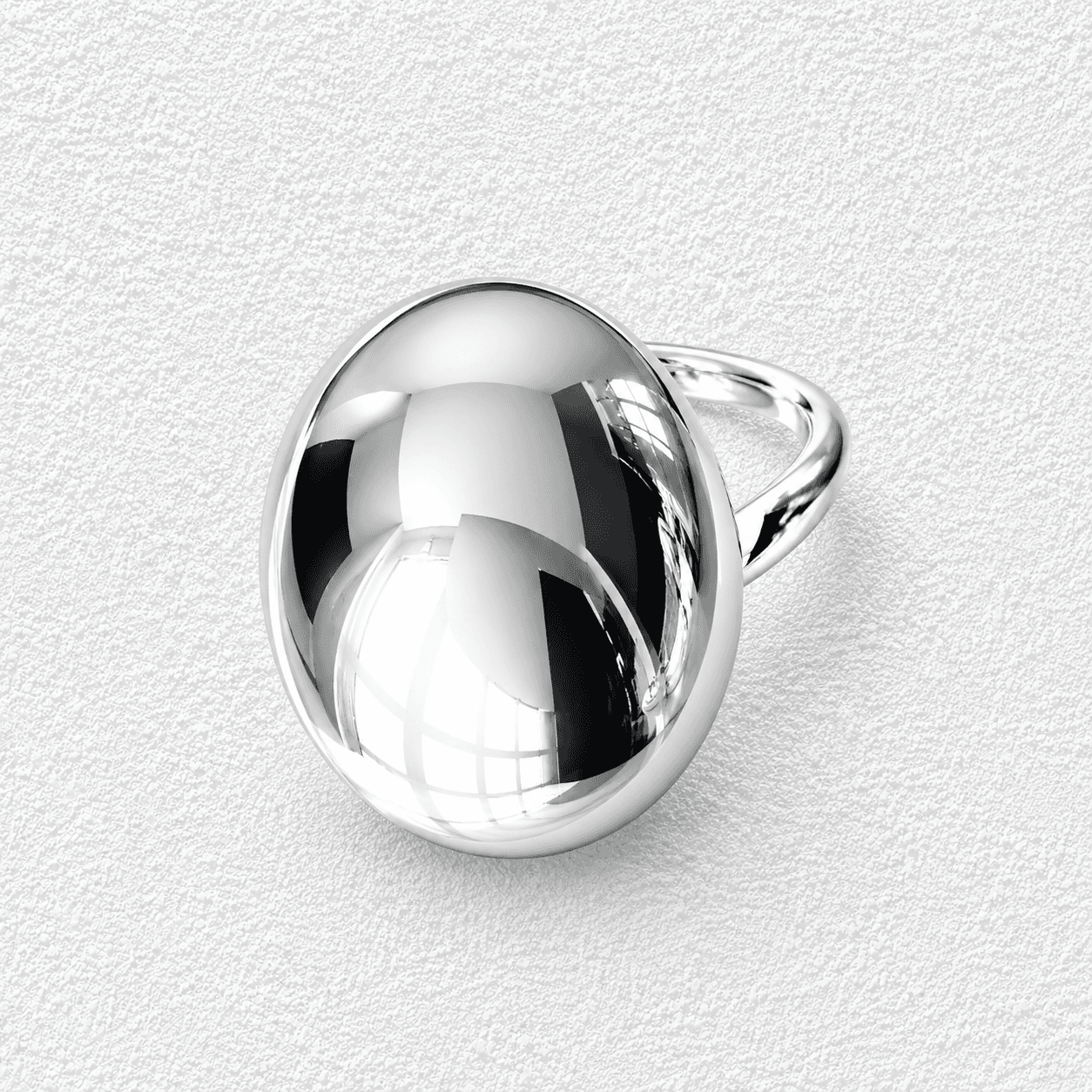 GOTA DE PLATA · Anillo plateado liso, forma de gota