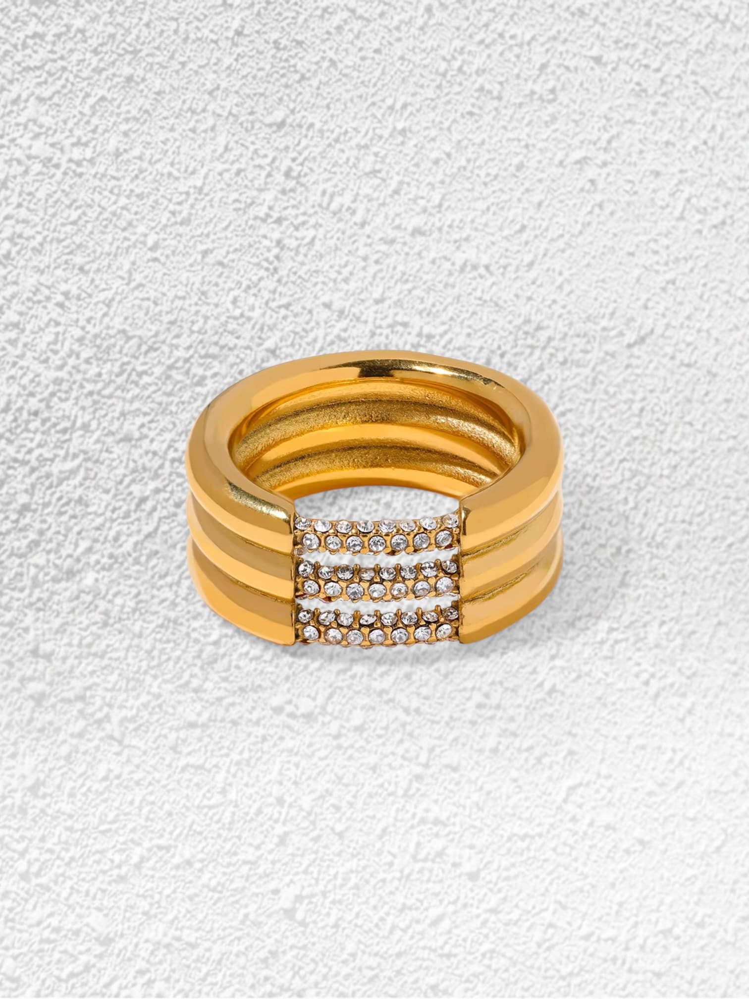Anillo Constelación · Triple Banda y Pavé