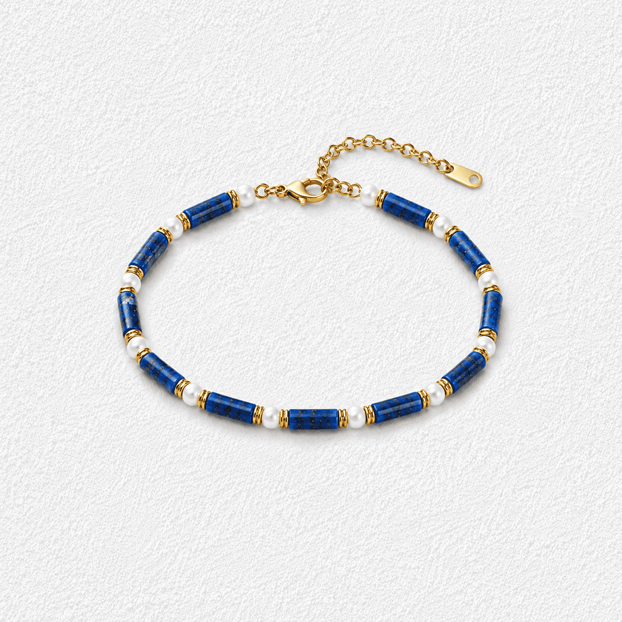 MAR Y PERLA · Pulsera de cuentas lapislázuli y perlas