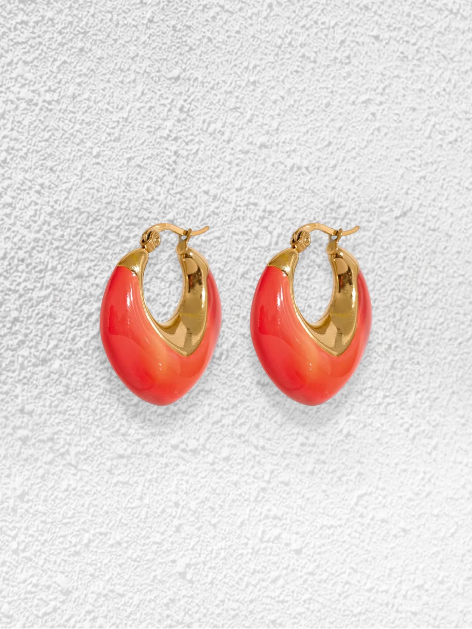 Pendientes Coral · Esmalte Naranja