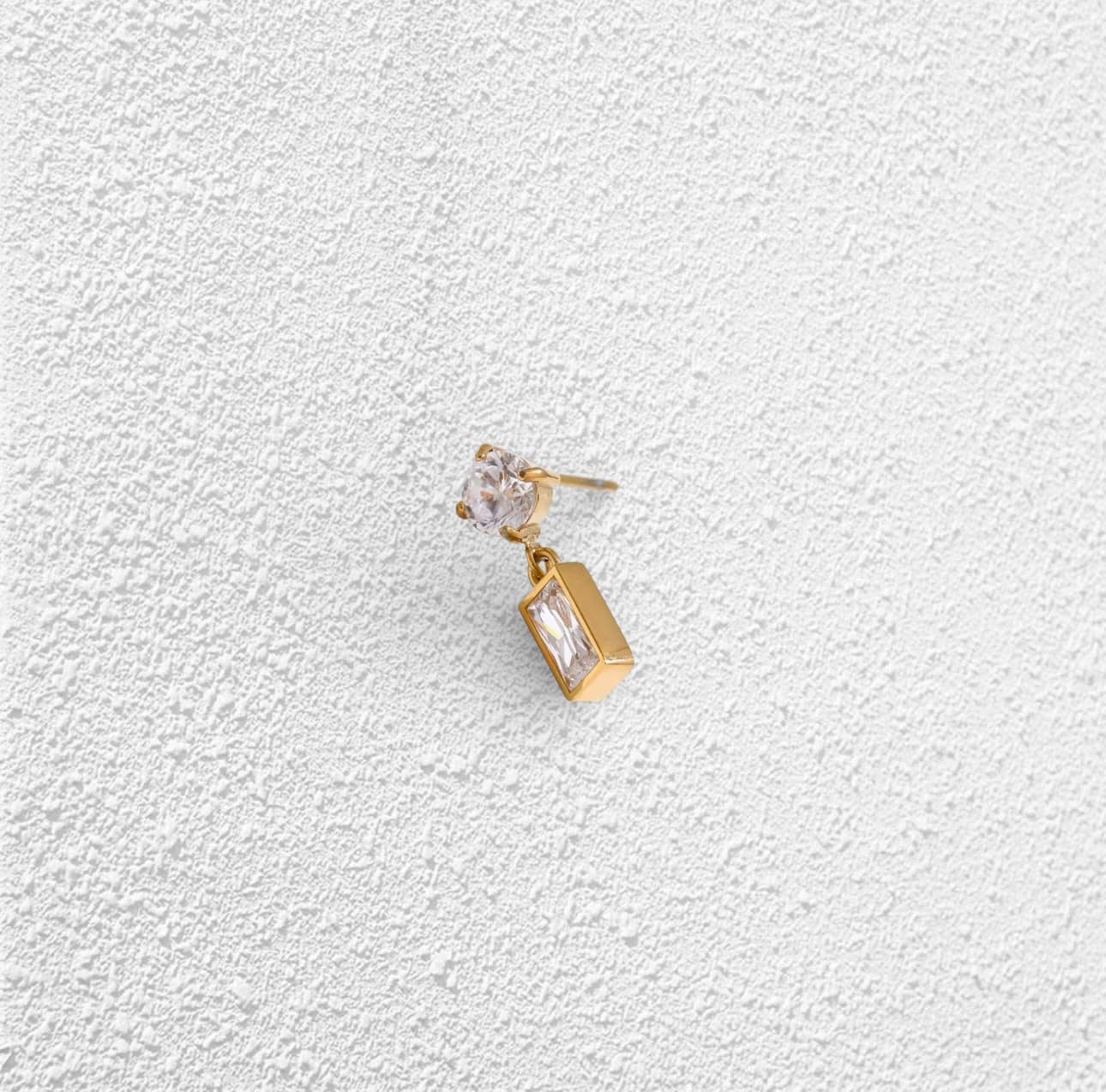 Pendiente Lluvia · Cristal Gota y Baguette