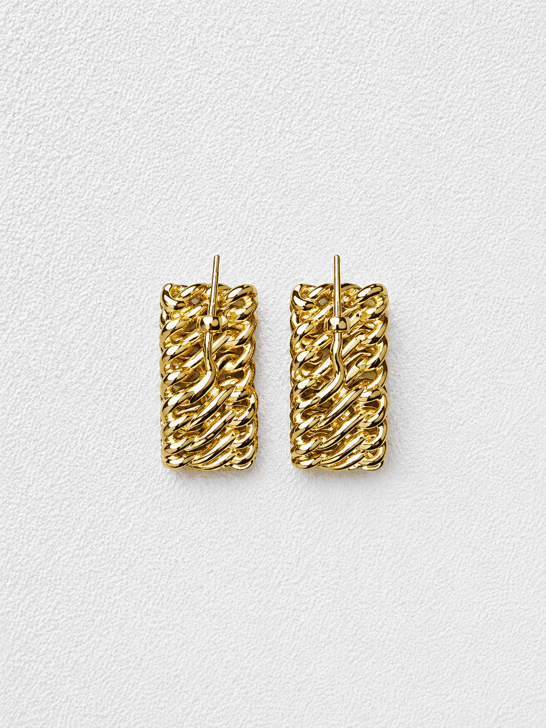 Eslabón Pendientes · Forma rectangular · Cadena cubana dorada