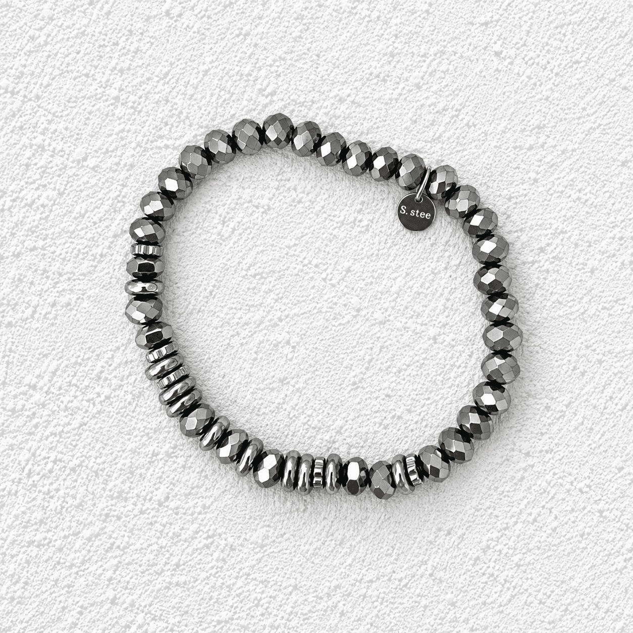 Malpaso · Pulsera bolas metálicas oscuras