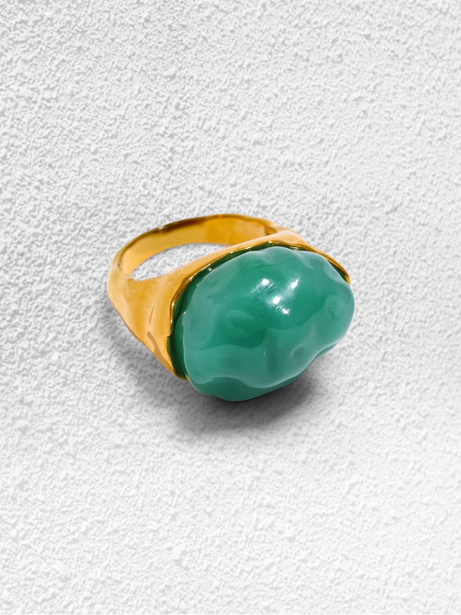 Anillo Jade · Piedra Verde Bruto