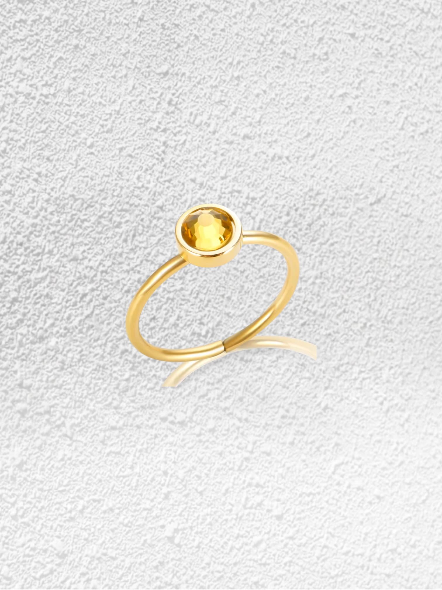 Anillo Solsticio · Espiral Dorado Cristal Ámbar