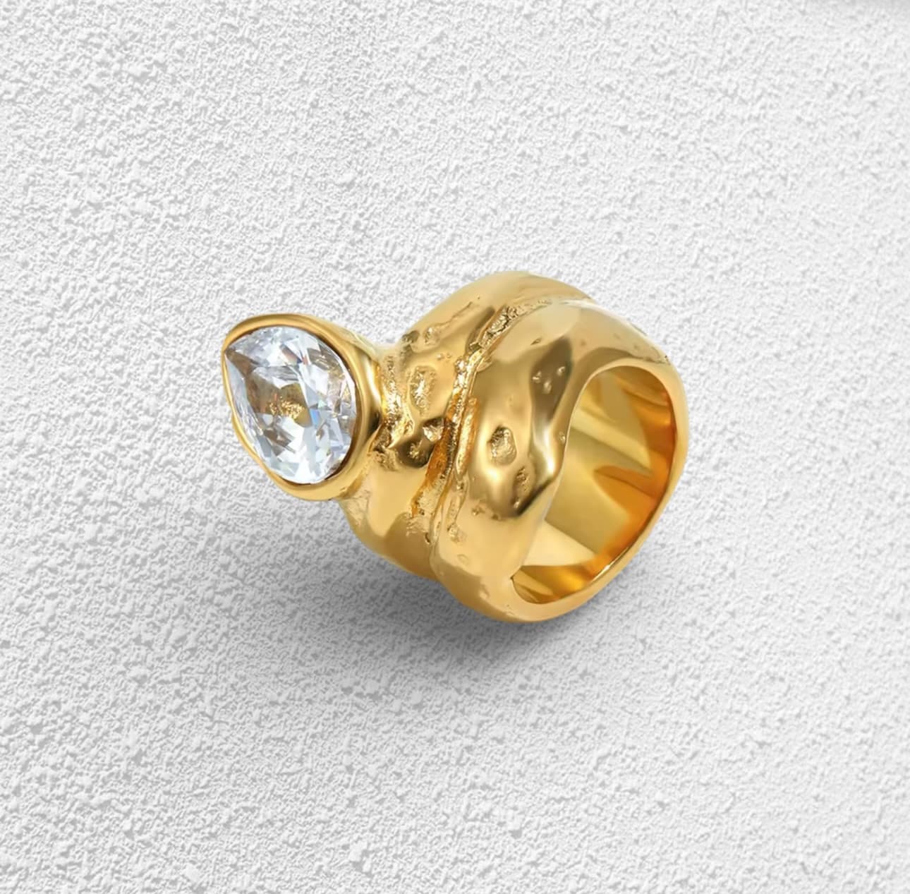 Anillo Roca · Textura Volcánica y Cristal Gota