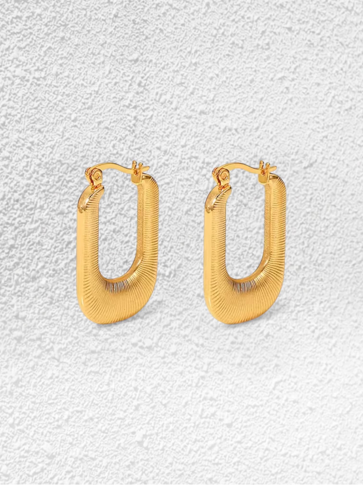Pendientes Cañón · Aro Ovalado Textura Fina