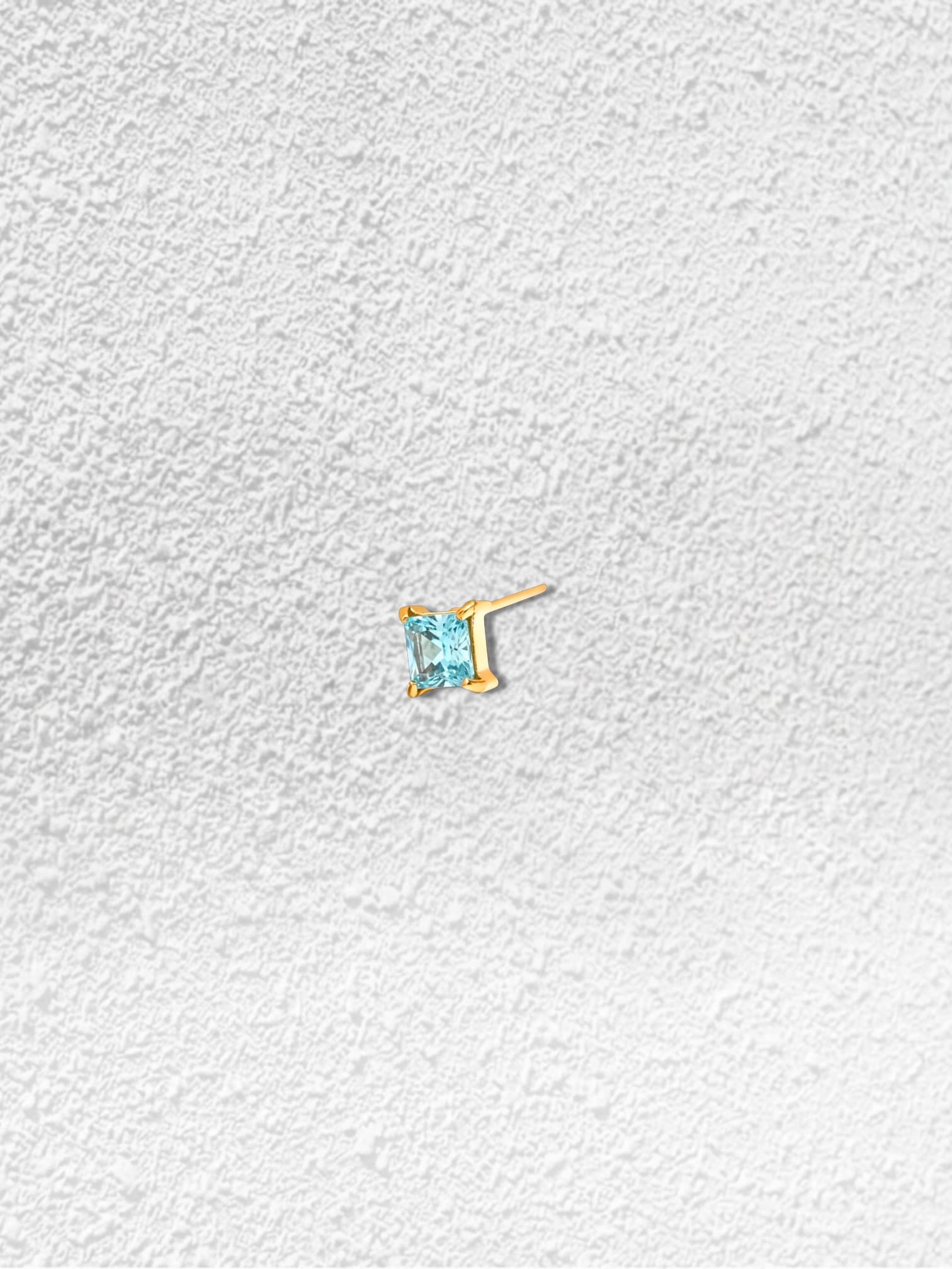 Piercing Aguamarina · Cristal Cuadrado Azul