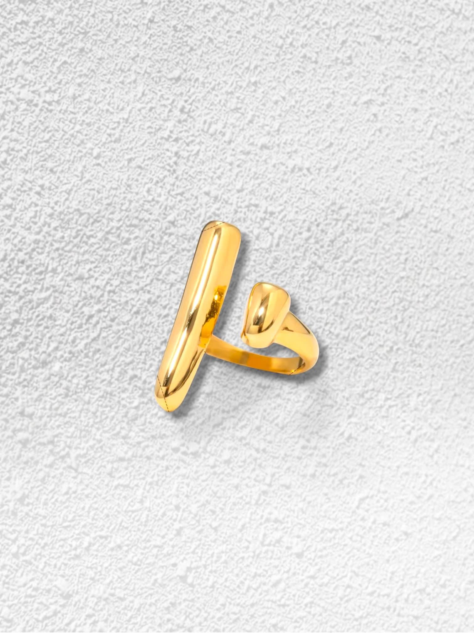 Anillo Barra · Forma Vertical Dorada