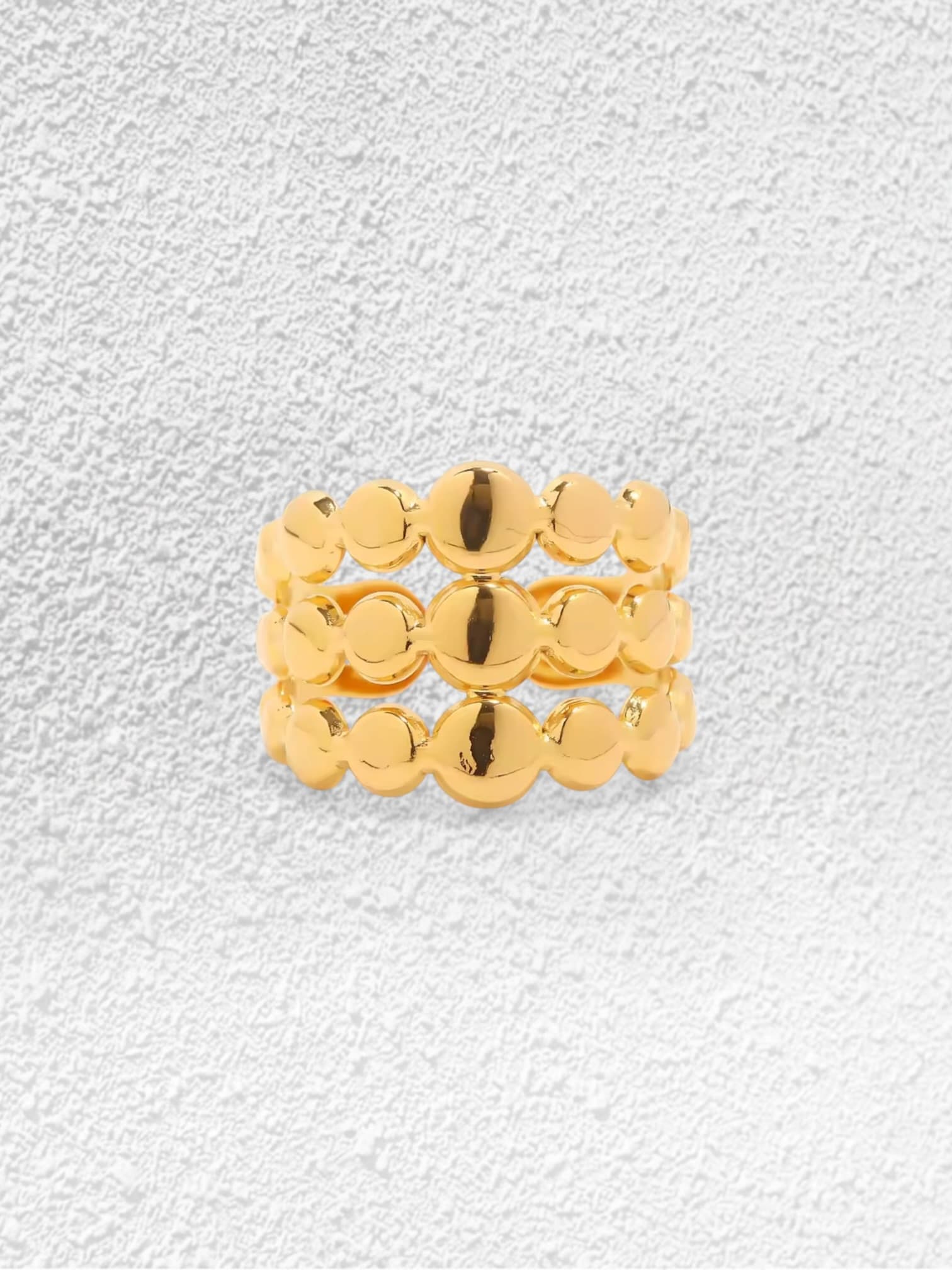 Anillo Burbuja · Triple Banda Esferas Doradas