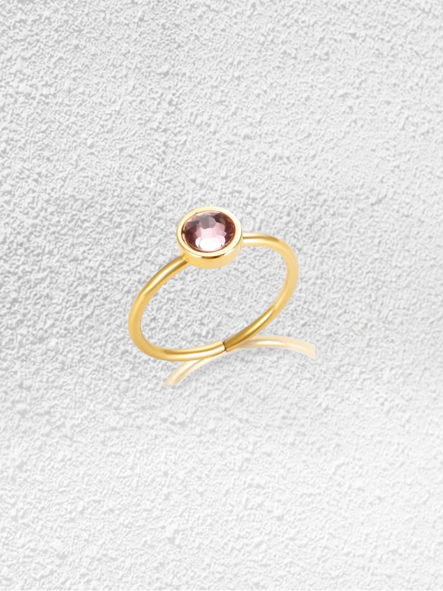 Anillo Rocío · Espiral Dorado Cristal Rosa