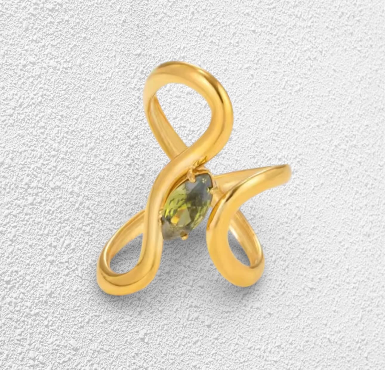 Anillo Selva Forma Orgánica y Esmeralda