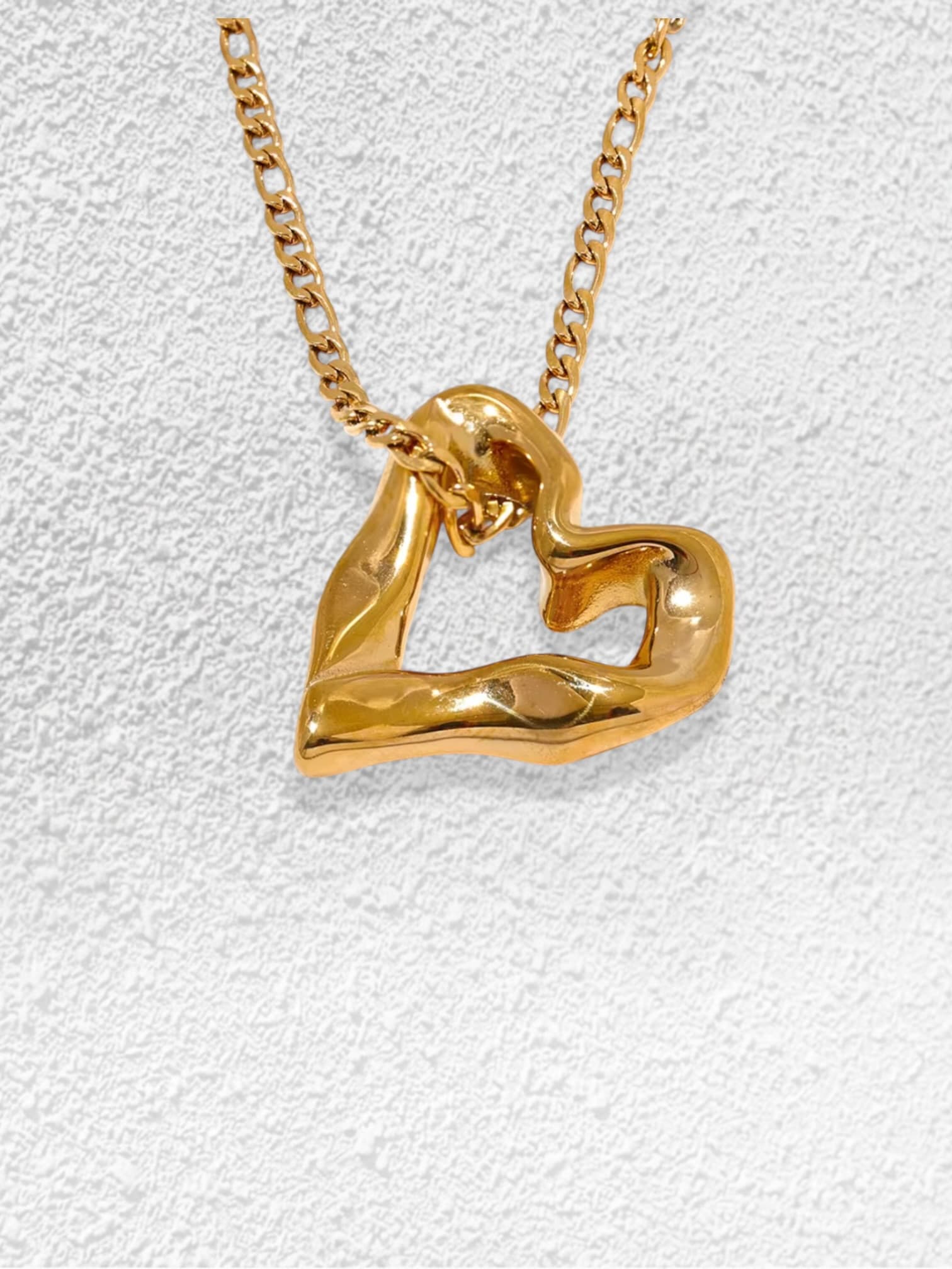 Collar Corazón · Colgante Orgánico Dorado