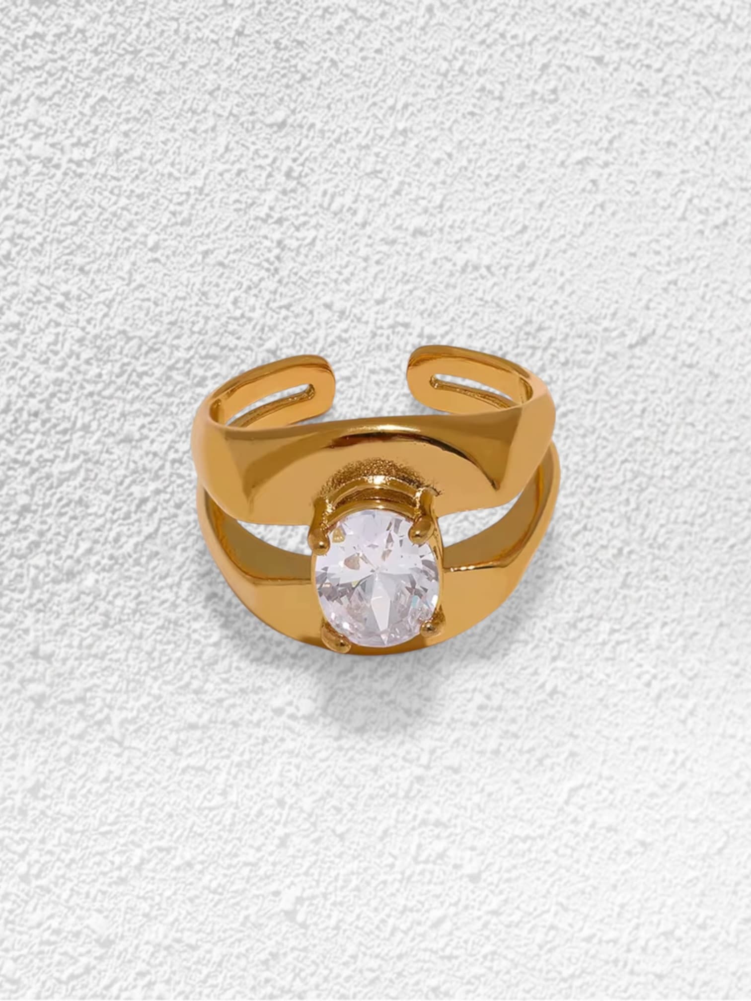 Anillo Órbita · Cristal Oval Abierto